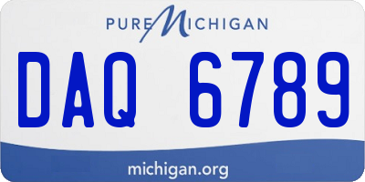 MI license plate DAQ6789