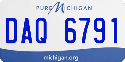 MI license plate DAQ6791