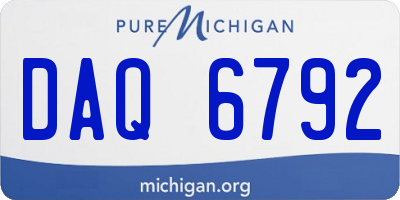 MI license plate DAQ6792