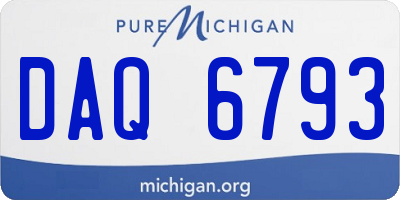 MI license plate DAQ6793