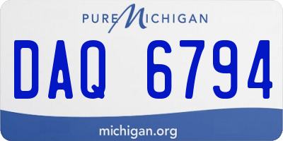 MI license plate DAQ6794