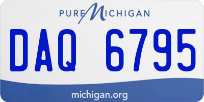 MI license plate DAQ6795