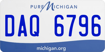 MI license plate DAQ6796