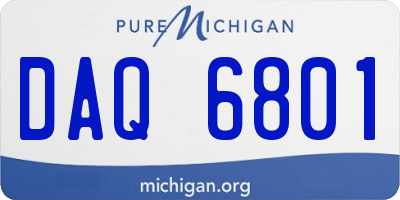 MI license plate DAQ6801