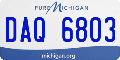 MI license plate DAQ6803