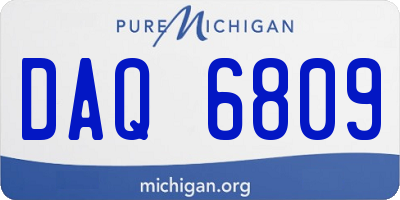 MI license plate DAQ6809