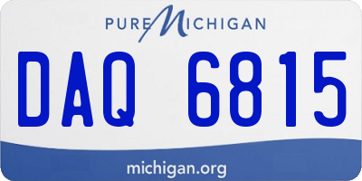 MI license plate DAQ6815
