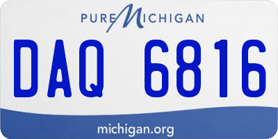 MI license plate DAQ6816