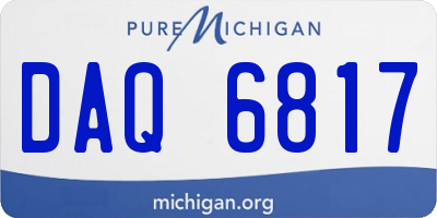 MI license plate DAQ6817
