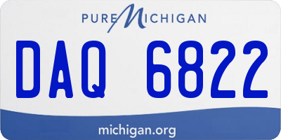 MI license plate DAQ6822
