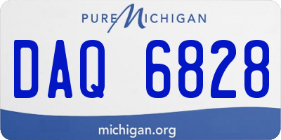 MI license plate DAQ6828