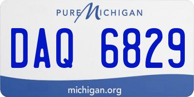 MI license plate DAQ6829