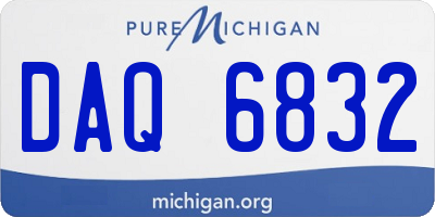 MI license plate DAQ6832