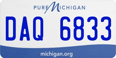 MI license plate DAQ6833