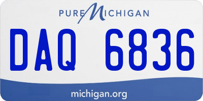MI license plate DAQ6836