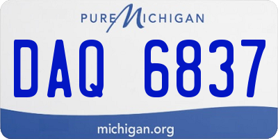 MI license plate DAQ6837