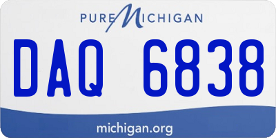 MI license plate DAQ6838