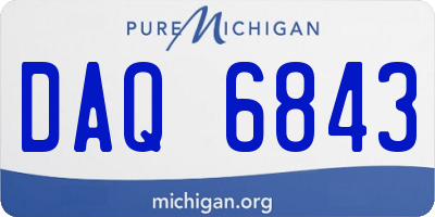 MI license plate DAQ6843