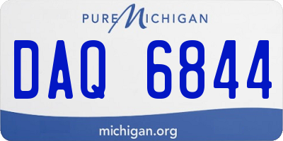 MI license plate DAQ6844