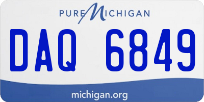 MI license plate DAQ6849