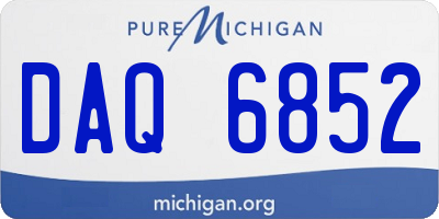 MI license plate DAQ6852