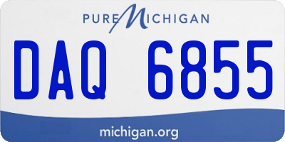MI license plate DAQ6855