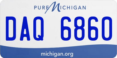 MI license plate DAQ6860