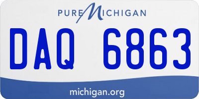 MI license plate DAQ6863