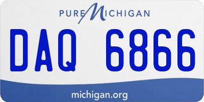 MI license plate DAQ6866