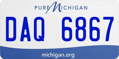 MI license plate DAQ6867