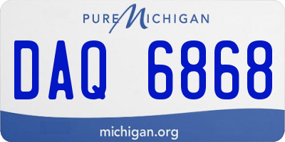 MI license plate DAQ6868
