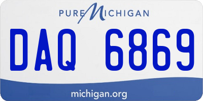 MI license plate DAQ6869