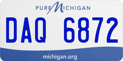 MI license plate DAQ6872