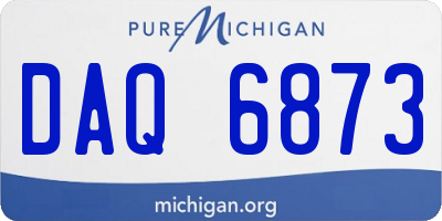 MI license plate DAQ6873