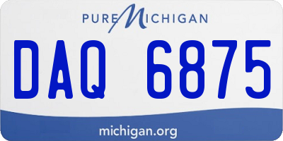 MI license plate DAQ6875