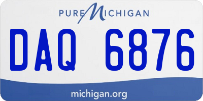MI license plate DAQ6876