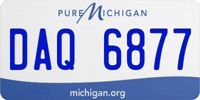 MI license plate DAQ6877