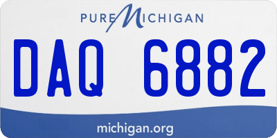 MI license plate DAQ6882
