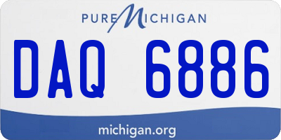 MI license plate DAQ6886