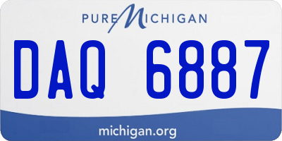 MI license plate DAQ6887