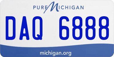 MI license plate DAQ6888