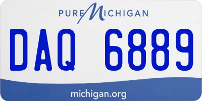 MI license plate DAQ6889