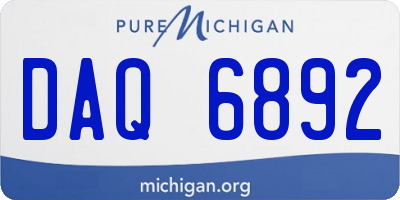 MI license plate DAQ6892