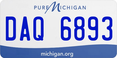 MI license plate DAQ6893