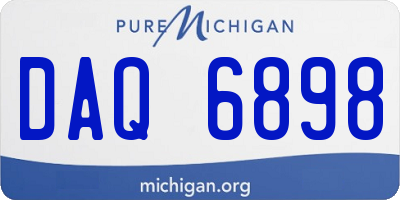 MI license plate DAQ6898
