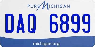 MI license plate DAQ6899