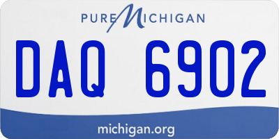 MI license plate DAQ6902