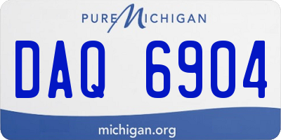 MI license plate DAQ6904