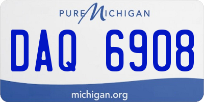 MI license plate DAQ6908