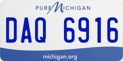 MI license plate DAQ6916